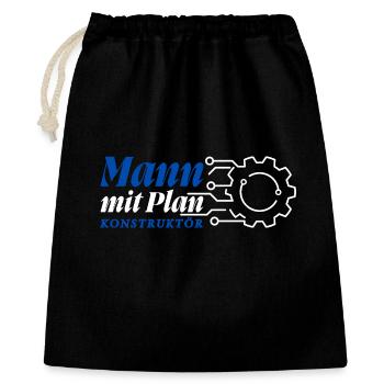 Mann mit Plan - Konstruktör, Konstrukteur - Geschenkbeutel aus Baumwolle (40 x 50 cm) - Schwarz - Vorne