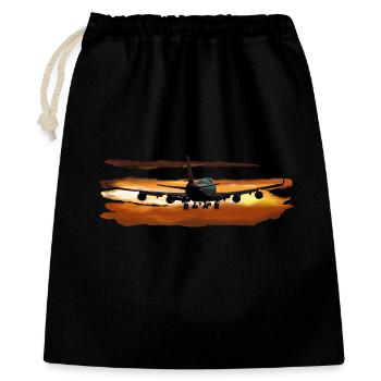 Avion de ligne - Sac cadeau 40 x 50 cm - noir - Devant