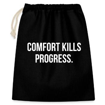 LE CONFORT TUE LE PROGRÈS. | Greyline Officiel - Sac cadeau 40 x 50 cm - noir - Devant