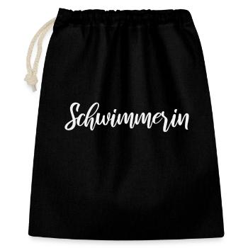 Schwimmerin - Geschenkbeutel aus Baumwolle (40 x 50 cm) - Schwarz - Vorne