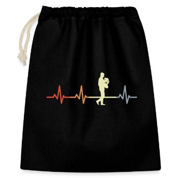 Vintage French Horn Heartbeat - Gift Bag 40 x 50 cm - black - Front