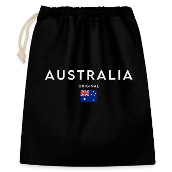 Drapeau australien, fierté australienne - Sac cadeau 40 x 50 cm - noir - Devant