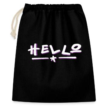 Hello lettering with color gradient - Gift Bag 40 x 50 cm - black - Front