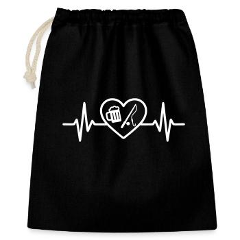 Heart Peach Beer - Gift Bag 40 x 50 cm - black - Front