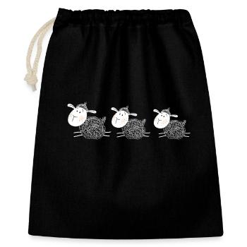 Trois moutons sont les meilleurs amis - moutons - agneau - Sac cadeau 40 x 50 cm - noir - Devant