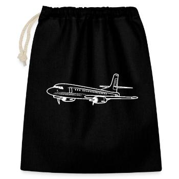 Airplane Line Art - Gift Bag 40 x 50 cm - black - Front
