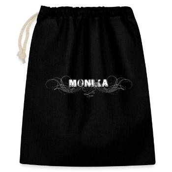 Lettrage MONIKA avec lignes décoratives - Sac cadeau 40 x 50 cm - noir - Devant