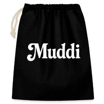 Muddi - Geschenkbeutel aus Baumwolle (40 x 50 cm) - Schwarz - Vorne