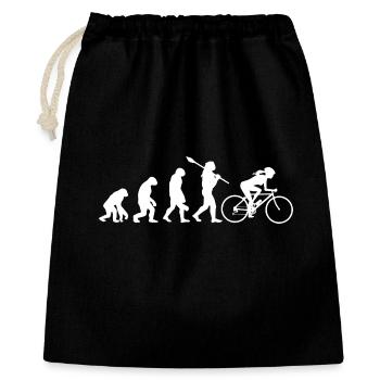 Evolution der weiblichen Silhouette der weiblichen Silhouette der Frau beim Radfahren - Geschenkbeutel aus Baumwolle (40 x 50 cm) - Schwarz - Vorne