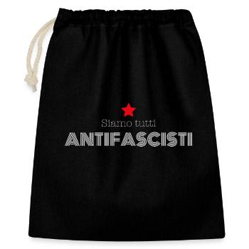  « Siamo tutti antifascisti » – Slogan engagé - Sac cadeau 40 x 50 cm - noir - Devant