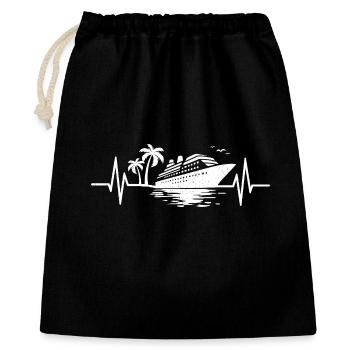Heartbeat-Kreuzfahrtschiff Kreuzer - Geschenkbeutel aus Baumwolle (40 x 50 cm) - Schwarz - Vorne