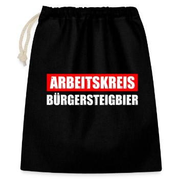 Arbeitskreis Bürgersteigbier Ortskontrollfahrt OKF - Geschenkbeutel aus Baumwolle (40 x 50 cm) - Schwarz - Vorne