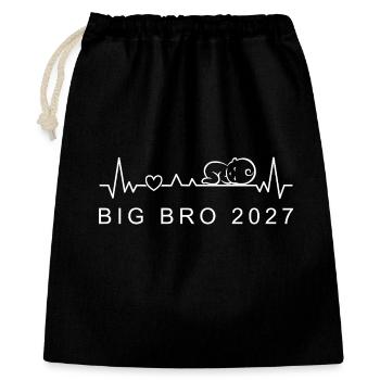 Annonce de grossesse du battement de cœur du bébé Big Bro 2027 - Sac cadeau 40 x 50 cm - noir - Devant