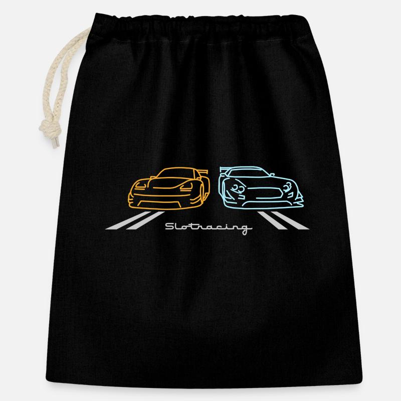 Slot Racing 2 voitures Version 2 - Sac cadeau 40 x 50 cm - noir