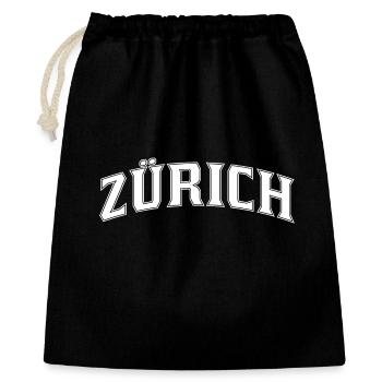 Lettrage de Zurich en style archet - Sac cadeau 40 x 50 cm - noir - Devant