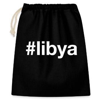 LIBYA Hashtag Libyen - Geschenkbeutel aus Baumwolle (40 x 50 cm) - Schwarz - Vorne