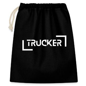 Trucker - Geschenkbeutel aus Baumwolle (40 x 50 cm) - Schwarz - Vorne