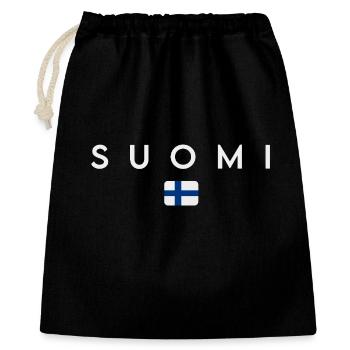 Flag of Finland, Finnish pride - Gift Bag 40 x 50 cm - black - Front