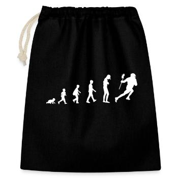 Entwicklung vom Baby zum Lacrosse Spieler - Geschenkbeutel aus Baumwolle (40 x 50 cm) - Schwarz - Vorne