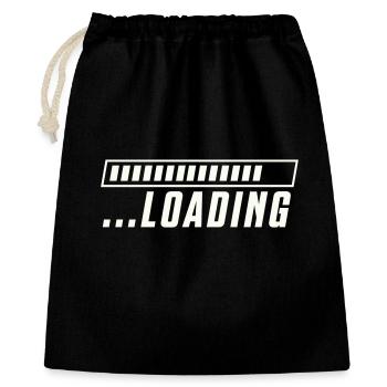 Ladebalken Loading Fortschritt - Geschenkbeutel aus Baumwolle (40 x 50 cm) - Schwarz - Vorne