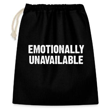 Emotionally Unavailable - Geschenkbeutel aus Baumwolle (40 x 50 cm) - Schwarz - Vorne