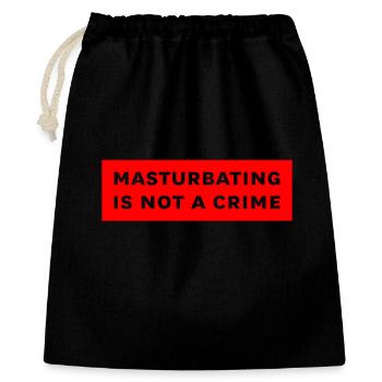 masturbating is not a crime - Geschenkbeutel aus Baumwolle (40 x 50 cm) - Schwarz - Vorne
