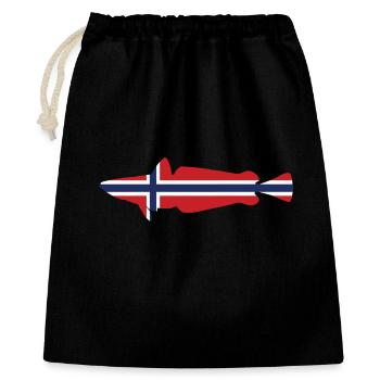 Hake Norway for anglers who fish in the fjord - Gift Bag 40 x 50 cm - black - Front
