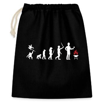Evolution BBQ - Grillen Smoker Gartenparty - Geschenkbeutel aus Baumwolle (40 x 50 cm) - Schwarz - Vorne