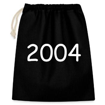 2004 20.Geburtstag birthday Jahreszahl weiß - Geschenkbeutel aus Baumwolle (40 x 50 cm) - Schwarz - Vorne