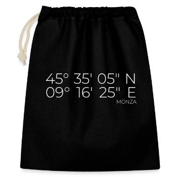 Coordonnées : Monza, Italie - Sac cadeau 40 x 50 cm - noir - Devant
