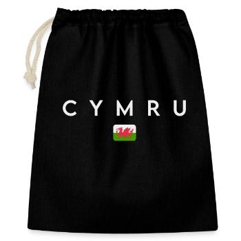 Drapeau du Pays de Galles, fierté galloise - Sac cadeau 40 x 50 cm - noir - Devant