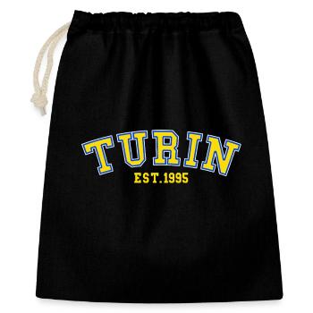 Turin Est.1995 - Geschenkbeutel aus Baumwolle (40 x 50 cm) - Schwarz - Vorne