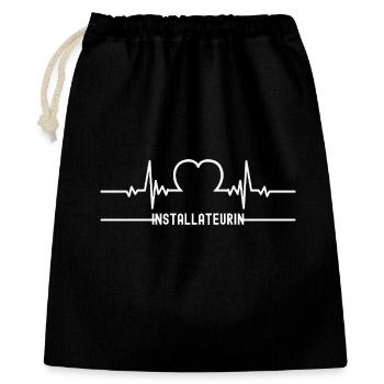 Installateurs d’ECG Heartbeat Heart Plumber - Sac cadeau 40 x 50 cm - noir - Devant