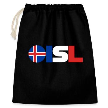 Islande - Sac cadeau 40 x 50 cm - noir - Devant