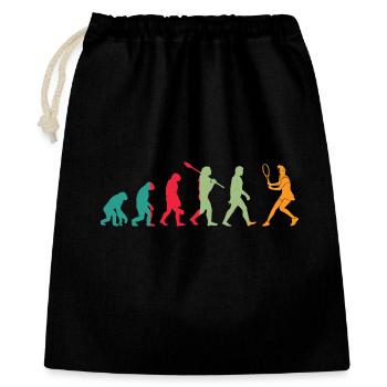 Evolution Tennis Geschenk - Geschenkbeutel aus Baumwolle (40 x 50 cm) - Schwarz - Vorne