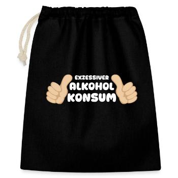 Exzessiver Alkoholkonsum Sauf Geschenk Lustig - Geschenkbeutel aus Baumwolle (40 x 50 cm) - Schwarz - Vorne