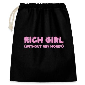 Fille riche – sans argent, mais avec style - Sac cadeau 40 x 50 cm - noir - Devant