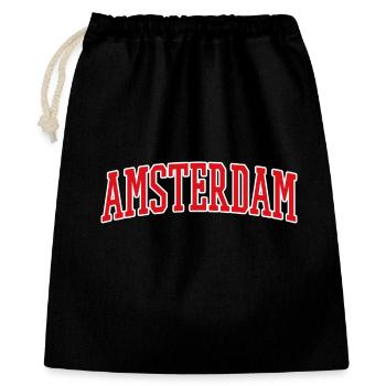 Lettrage Amsterdam Design rouge blanc - Sac cadeau 40 x 50 cm - noir - Devant
