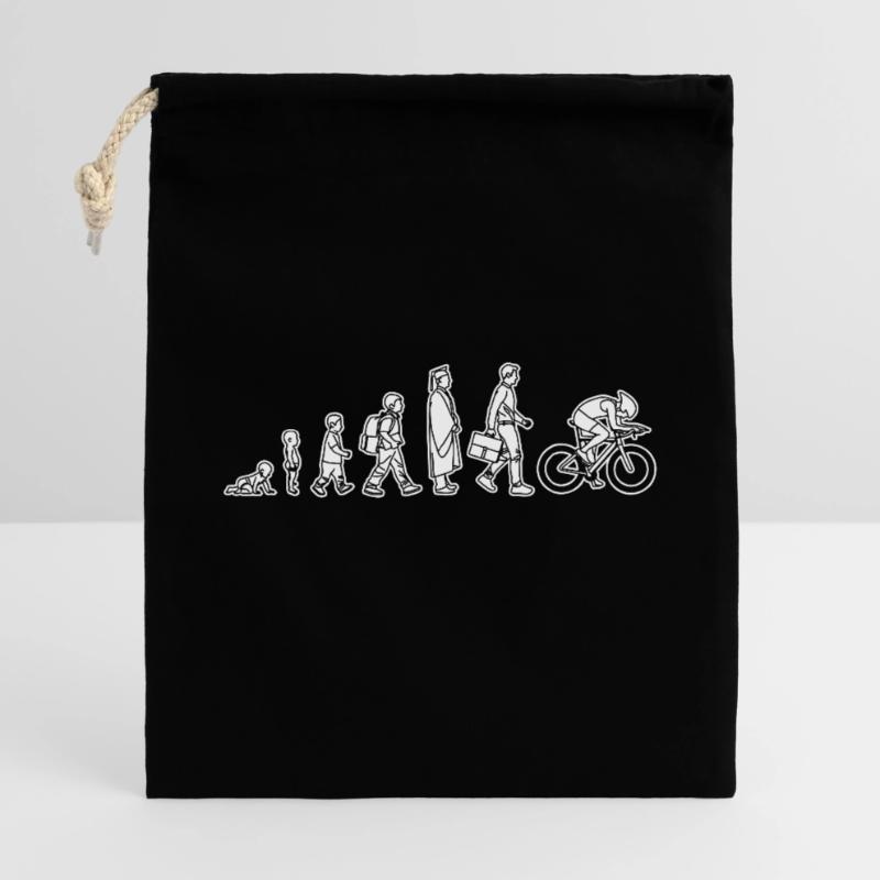 Evolution eines Radfahrers Geschenkbeutel aus Baumwolle (40 x 50 cm)