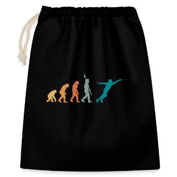 Evolution Retro Fechten - Geschenkbeutel aus Baumwolle (40 x 50 cm) - Schwarz - Vorne