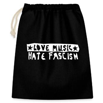 Love Music Haize Fascisme - Sac cadeau 40 x 50 cm - noir - Devant