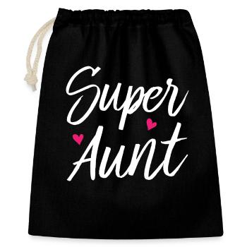 Super Tante - Geschenkbeutel aus Baumwolle (40 x 50 cm) - Schwarz - Vorne