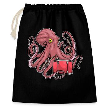 Octopus Musician Drum Music - Sac cadeau 40 x 50 cm - noir - Devant