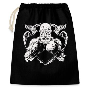 boxeur de combat - Sac cadeau 40 x 50 cm - noir - Devant