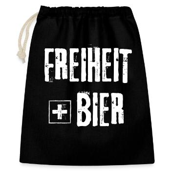 FREIHEIT + BIER GRUNGE ROCK GRAFFITI DESIGN - Geschenkbeutel aus Baumwolle (40 x 50 cm) - Schwarz - Vorne