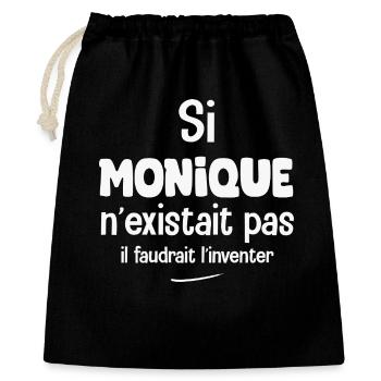 Si Monique n'existait pas il faudrait l'inventer - Sac cadeau 40 x 50 cm - noir - Devant