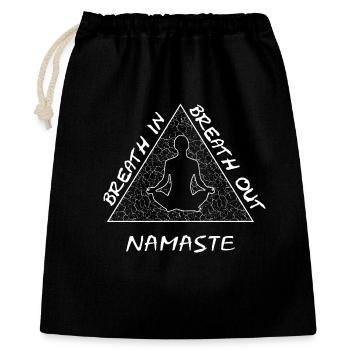 Namaste Dreiecksmeditation - Geschenkbeutel aus Baumwolle (40 x 50 cm) - Schwarz - Vorne