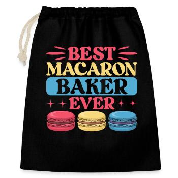 Macaron French Desserts - Gift Bag 40 x 50 cm - black - Front