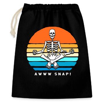 Fracture du bras Fracture osseuse du squelette d’Halloween - Sac cadeau 40 x 50 cm - noir - Devant