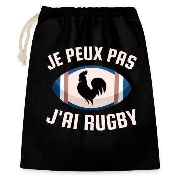 Je peux pas j ai rugby - Sac cadeau 40 x 50 cm - noir - Devant